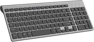 Wireless Keyboard,2.4G Slim and Compact Wireless Keyboard for Computer,Laptop,Windows,PC,Desktop,Smart TV-Black and Grey