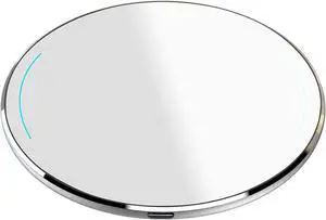 Wireless Charger Ultra Thin Aviation Aluminum CNC Unibody Fast Charging Pad Silver (NO AC Adapter)