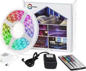 Led Strip Lights,Waterproof 20ft with 44 Keys IR Remote and 12V Power Supply Flexible Color Changing 5050 RGB 183 LEDs Light Strips Kit for Home, Bedroom, Kitchen,DIY Indoor Decorations (20FT/6.1M)