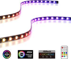 Addressable RGB LED Strips with Magnet for PC Case,with Remote Control(Compatible with ASUS Aura Sync and MSI Mystic Light Sync)-2 Pack 40CM