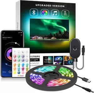 TV LED Strip Lights, 6.56FT RGBIC TV LED Backlights with App Control, Music Sync, Scene Mode, Color Changing LED Light Strip with Timer for HDTV PC Computer Gaming, USB Powered