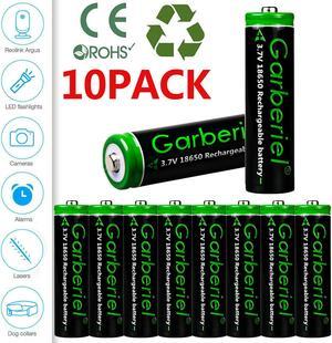 10 Pack Garberiel 18650 Battery 3.7V 3000mAh Rechargeable Batteries For Flashlight Headlamp etc.