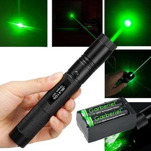 Military 532nm G301 Green Laser Pointer Pen 5mW High Power Visible Beam Light Lazer with 18650 Battery & Dual Charger
