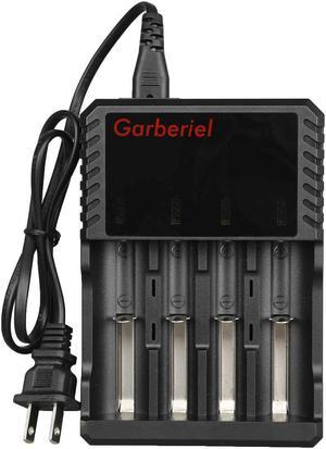 Garberiel 18650 Battery Charger Fast Charge li-on Rechargeable for 3.7V Lithium Rechargeable Battery 18650 14500 14650 17500 17670 18350 18700 20700 21700 26650 (4 Bay)