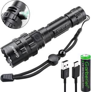 Garberiel 5Modes L2 Super-Bright LED Flashlight USB Rechargeable Tactical Torch w/Battery for Emergencies, Camping, Hiking,Cycling