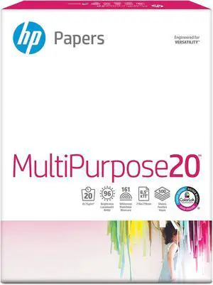 HP MultiPurpose20TM Paper, 20lb, 8.5 x 11in (216 x 279 mm), 500 sheets, HPM1120R