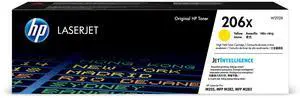 HP 206X High Yield Yellow Original LaserJet Toner Cartridge, ~2,450 pages,