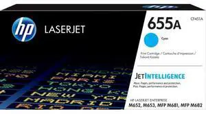 HP 655A Cyan Original LaserJet Toner Cartridge, ~10,500 pages, CF451A HP 655A Cyan Original LaserJet Toner Cartridge, ~10,500 pages, CF451A