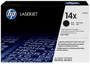 HP 14X High Yield Black Original LaserJet Toner Cartridge, ~17,500 pages, CF214X