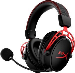 HyperX Cloud Alpha Wireless  Gaming Headset for PC 300hour battery life DTS Headphone X Spatial Audio Memory foam Dual Chamber Drivers Noisecanceling mic Durable aluminum frame BlackRed
