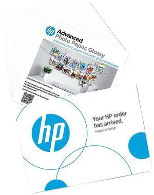 HP Advanced Photo Paper, Glossy, 65 lb, 5 x 5 in. (127 x 127 mm), 20 sheets 49V50A
