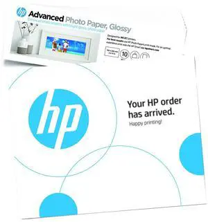 HP Advanced Photo Paper, Glossy, 65 lb, 4 x 12 in. (101 x 305 mm), 10 sheets 49V51A