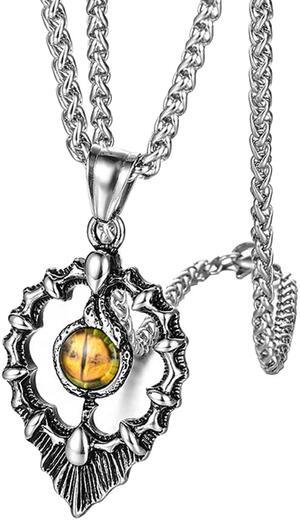 Men Stainless Steel Punk Hip Hop Rock Demon Eye of the Earth Ghost Necklace Statement Jewelry