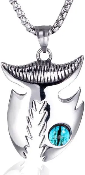 Men Stainless Steel Shark Necklace Animal Pendant Marine Protector Gift