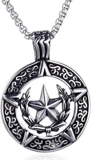 Celtic Pentagram Necklace Men Pentacle Star Pendant Powerful Talisman Amulet Jewelry
