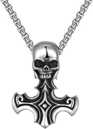 Men Stainless Steel Pirate Skull Necklace
