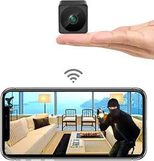 AREBI Smallest Security Camera with Live Feed Remotely, 1080p HD Hidden Spy Camera for Home Indoor 2.4GHz WiFi Wireless, Mini Nanny Camera w/ Phone App, Motion Alerts, Night Vision Q16 Pro