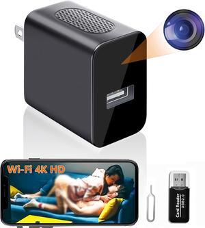 Mini Spy Hidden Camera 4K Ultra HD, WiFi Wireless Nanny Cam Small Cameras  for Home Security, Tiny Secret Surveillance Cam Indoor, Motion Detection,  Night Vision, Battery, Recording, App, MW5 