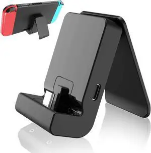 Switch Stand for Nintendo,Charging Dock for Nintendo Switch and Nintendo Switch Lite/OLED, Portable Switch Adjustable Charging Stand for Nintendo with USB Type C Charger Port(Black)