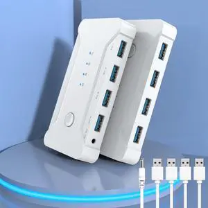 USB 3.0 Switch Selector 4 Port 4 Computers Peripheral USB Switcher Selector Hub for Mouse Keyboard Scanner Printer USB Disk PC USB KVM Switch with One Button Switch and 4 Pack USB Cable 1 DC Cable USB 3.0 Switch Selector 4 Port 4 Computers Peripheral USB Switcher Selector Hub for Mouse Keyboard Scanner Printer USB Disk PC USB KVM Switch with One Button Switch and 4 Pack USB Cable 1 DC Cable