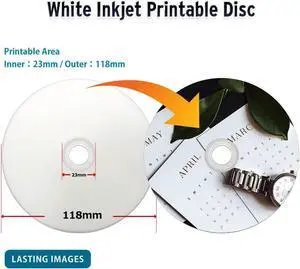 PlexDisc 95079 DVD-R 4.7GB 16X White Inkjet Hub Printable - 100pk Spindle Frustration Free Packaging, 100 Disc