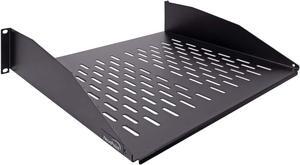 Navepoint 2U 19-Inch Universal Vented Rack Mount Cantilever Server Cabinet Shelf 14-Inches Deep Black