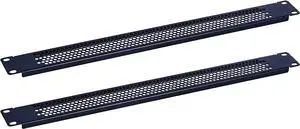 1U Blank Rack Mount Panel Spacer with Venting for 19in Server Rack Enclosure or Network Cabinet  2 Pack, Black