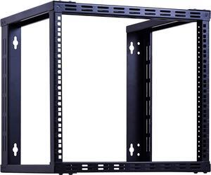 9U Wall Mount Rack Open Frame 19in Server Equipment Rack Heavy Duty - 17in Depth