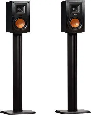 Universal Floor Speaker Stands - Vibration-Absorbing MDF Design Works with Klipsch Polk JBL & Other Bookshelf Speakers Or Studio Monitors - Includes Sound Iso Pads & Carpet Spikes