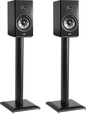 Premium Universal Floor Speaker Stands - Vibration-Absorbing MDF Design Works with Edifier Polk & Other Bookshelf Speakers Or Studio Monitors - Includes Sound Iso Pads & Carpet Spikes