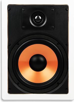 Micca M-8S 2-Way in-Wall Speaker, 10.0"(W) by 14.1"(H) Cutout, Home Theater, Whole House Audio, Indoor or Covered Outdoor, 8" Woofer, 1" Tweeter, White, Paintable, Each