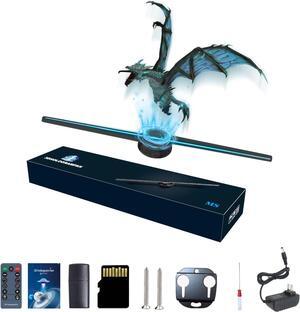 3D Hologram Fan,16.5 Inch 3D Hologram Projector Advertising Display with 1.2 Inches Thick, 700 Video Library and 224 LED for Business Store Signs,Bar,Casino,Party,halloween Missyou, Welcome to consult