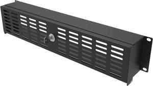 JINGCHENGMEI 2U Rack Mount Security Cover for 19-inch Server Rack & Network Cabinet- Hinged Locking Rack Panel Door for Access Control and Physical Security