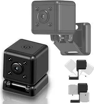 Hidden Spy Camera Mini Wireless Camera Small Cam with Motion Detection and Night Vision Loop Recording Micro Nanny Cam Cop Pet Indoor Outdoor Security Camera Home Nanny Camera (NO Wi-Fi & SD Card)