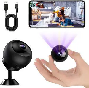 Mini Spy Camera Wireless - SUNKONG Hidden WiFi Covert Nanny Cam HD - Portable Small Home Security Cameras with Night Vision and Motion Detection, Small Indoor Outdoor Video Car Security Camera