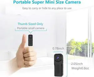 Waterproof Mini Spy Camera, MHDYT 1080P Full HD Small Portable Hidden Camera/Small Security Camera with Motion Detection and Night Vision, Wireless Security Camera Outdoor/Indoor