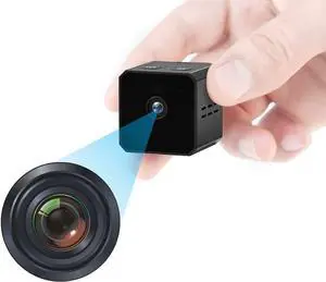 DICPHIL Hidden Camera 1080P Mini Spy Camera 1080P - Portable Small HD Nanny Cam Spy Cam with Night Vision and Motion Activated - Indoor Covert Security Camera for Home and Outdoor, Black, (QQ1)