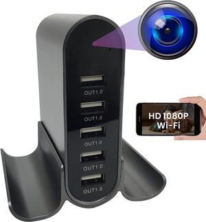 Hidden Camera Charger Security Surveillance, WiFi Camera with Remote View, HD 1080P Hidden Camera Charger for iOS Android, Gray