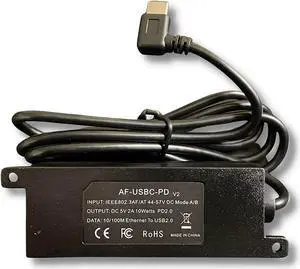 PoE Texas IEEE 802.3af PoE to USB-C Power and 10/100 Data with Power Delivery - Use Power Over Ethernet from A Network Switch to Charge Apple iPad mini 3, iPad Air, Samsung Tab S7 Lite and More