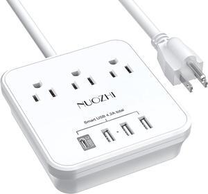 Cruise Essentials,6 Ft Power Strip with 3 Outlets and 4 USB Ports(1 USB C), Non Surge Protector for Cruise Ship, Travel, Home Office, ETL Listed, White