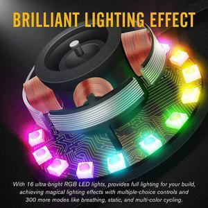 EZDIY-FAB 120mm Computer Case Fan,Motherboard Aura Sync Fan,High Airflow,Speed Adjustable, ARGB Fan with Fan Hub and Remote-5 Pack