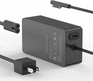 Surface Pro Charger for Microsoft Surface Pro 10, 9, 8, 7+, 7, 6, 5, 4, X, Windows Surface Laptop 6, 5, 4, 3, Surface Go, Surface Book 3, 2, 1, 65W Surface Laptop Charger + 20W USB C, LED, 10FT