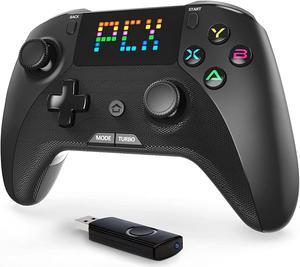 Wireless Gaming Controller, Led Dots Display Bluetooth Gaming Controller, Programmable M, Dual Vibration Gamepad, Compatible with Android, Ios, Switch, Ps3, Windows PC