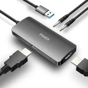 PIHEN Capture Card, Video Capture Device, 4K 60FPS HDMI to USB3.0 Video/Audio Capture Recorder Device, Compatible Windows Linux YouTube OBS OS X Twitch for PS3/4/5 Xbox One Xbox 360