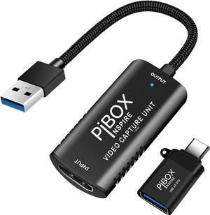 Video Capture Card PiBOX India Braided Tough 4K HDMI to USB 30 Game Capture Device Aluminium Windows Android MacHD 1080P 60fps Audio Video Card Live Streaming Gaming Teaching Live Broadcasting