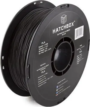 HATCHBOX 1.75mm Black PLA 3D Printer Filament, 1 KG Spool, Dimensional Accuracy +/- 0.03 mm, 3D Printing Filament