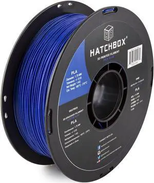 HATCHBOX 1.75mm True Blue PLA 3D Printer Filament, 1 KG Spool, Dimensional Accuracy +/- 0.03 mm, 3D Printing Filament