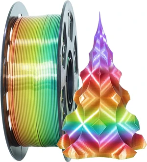 1.75mm 1Kg Silk Shiny PLA Most Basic Popular Multicolored Fast Color Change Rainbow 3D Printing Filament, Color Change Gradually Random Quickly, 2.2lbs 3D Printing Material by MIKA3D 1.75mm 1Kg Silk Shiny PLA Most Basic Popular Multicolored Fast Color Change Rainbow 3D Printing Filament, Color Change Gradually Random Quickly, 2.2lbs 3D Printing Material by MIKA3D
