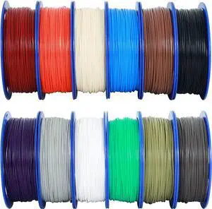 1.75mm ABS 3D Printer Filament 12 Spools Bundle, 12 Most Basic Popular ABS Colors Packed, Each Spools 0.5kg, Total 6kgs 3D Printer ABS Material with One Bottle of 3D Printer Stick by MIKA3D