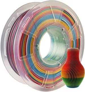 3D Printer Filament 1.75mm PLA Shiny Silk Rainbow Multicolor - TTYT3D 1KG 2.2lbs Spool Widely Compatible for 3D Printing